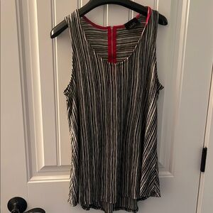 Striped Black and White Sleeveless Top